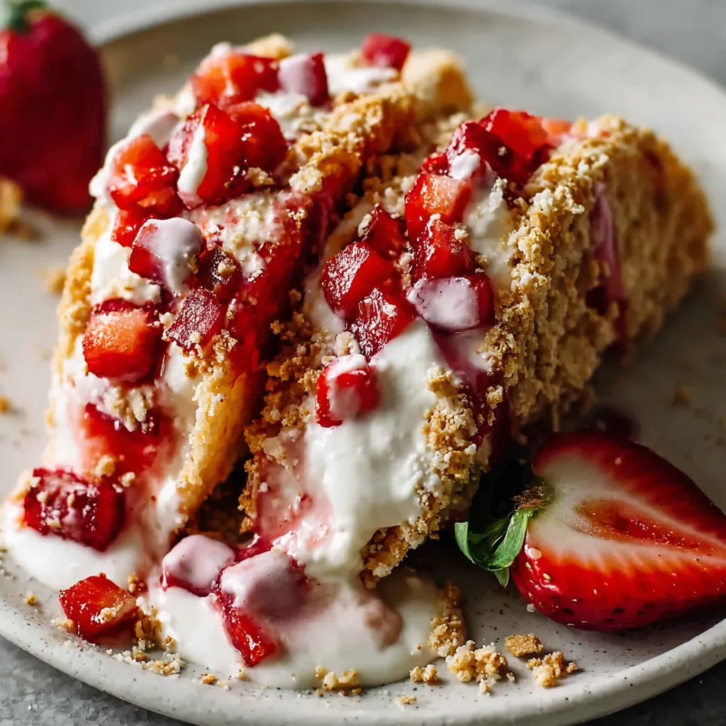 Ultimate Strawberry Crunch Cheesecake Tacos with Golden Waffle Shell and Fresh Berries